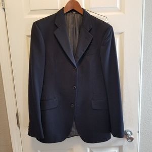 Burberry Solid Navy Suit 36L